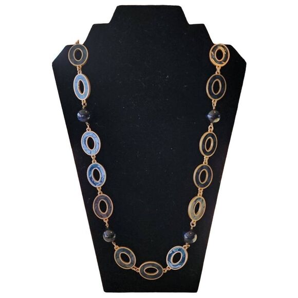 Lia Sophia Morocco Blue, Black, & Gold Necklace - Picture 1 of 3